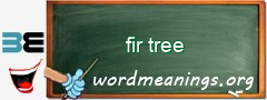 WordMeaning blackboard for fir tree